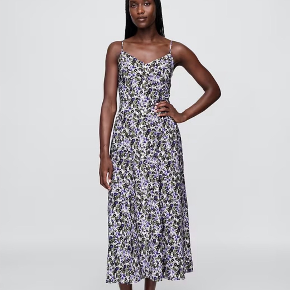 GAP Purple Floral Midi Dress